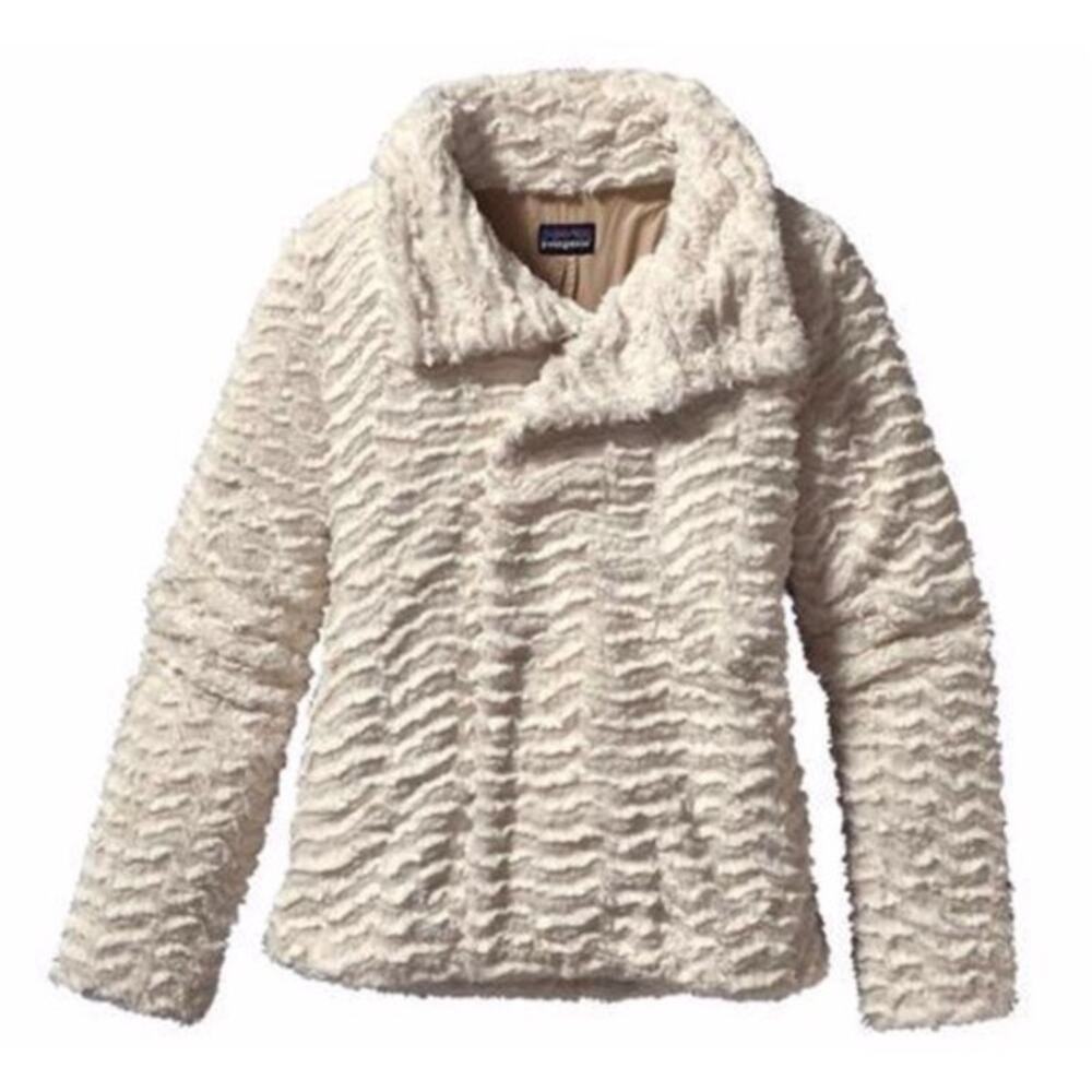 Patagonia Pelage Curly Fleece Jacket Asymmetrical Lined Zip Closure Pockets
